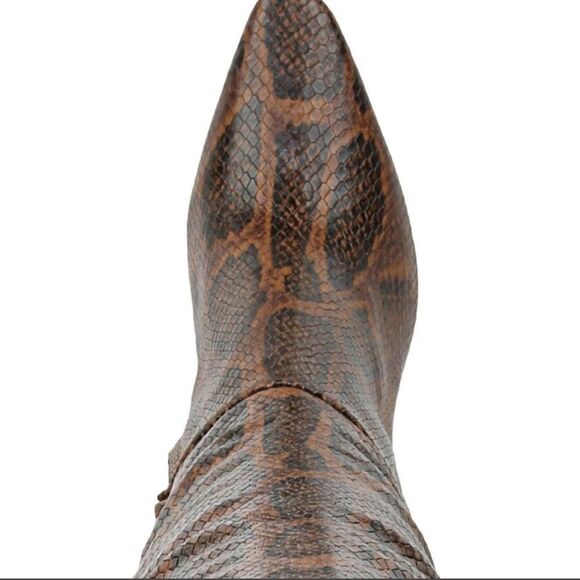 LEATHER SNAKE KNEE-HIGH BOOTS - Picture 4 of 12